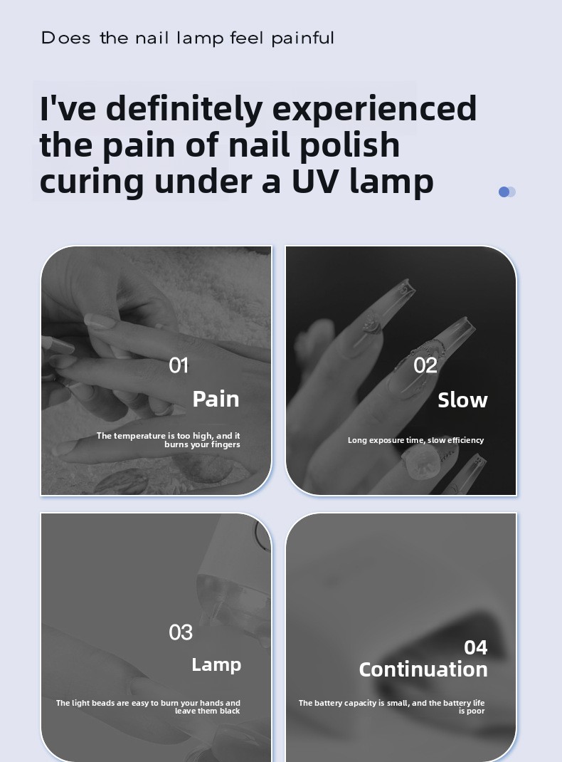 Portable Rechargeable Nail Lamp with LCD Touch Screen