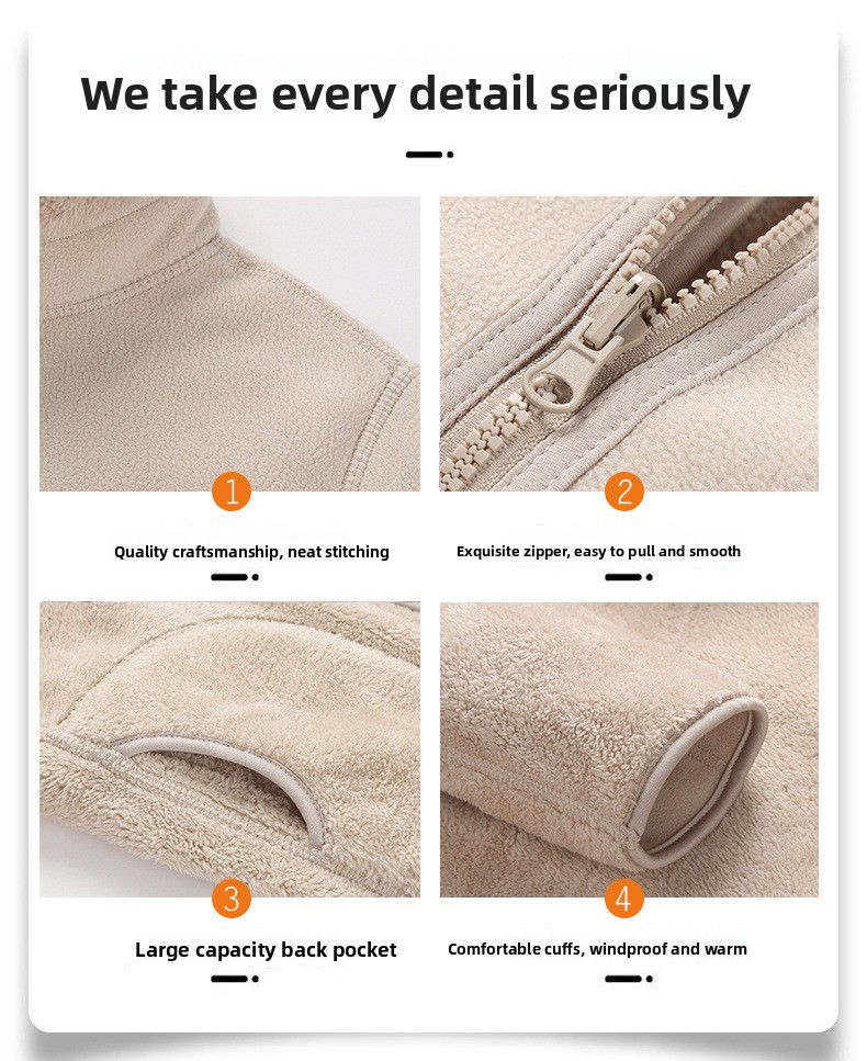 Reversible Polar Fleece Stand Collar Jacket