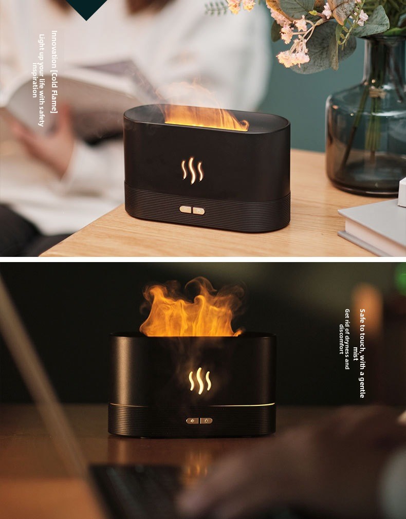 Simulated Flame Aromatherapy Diffuser with Humidifier Function