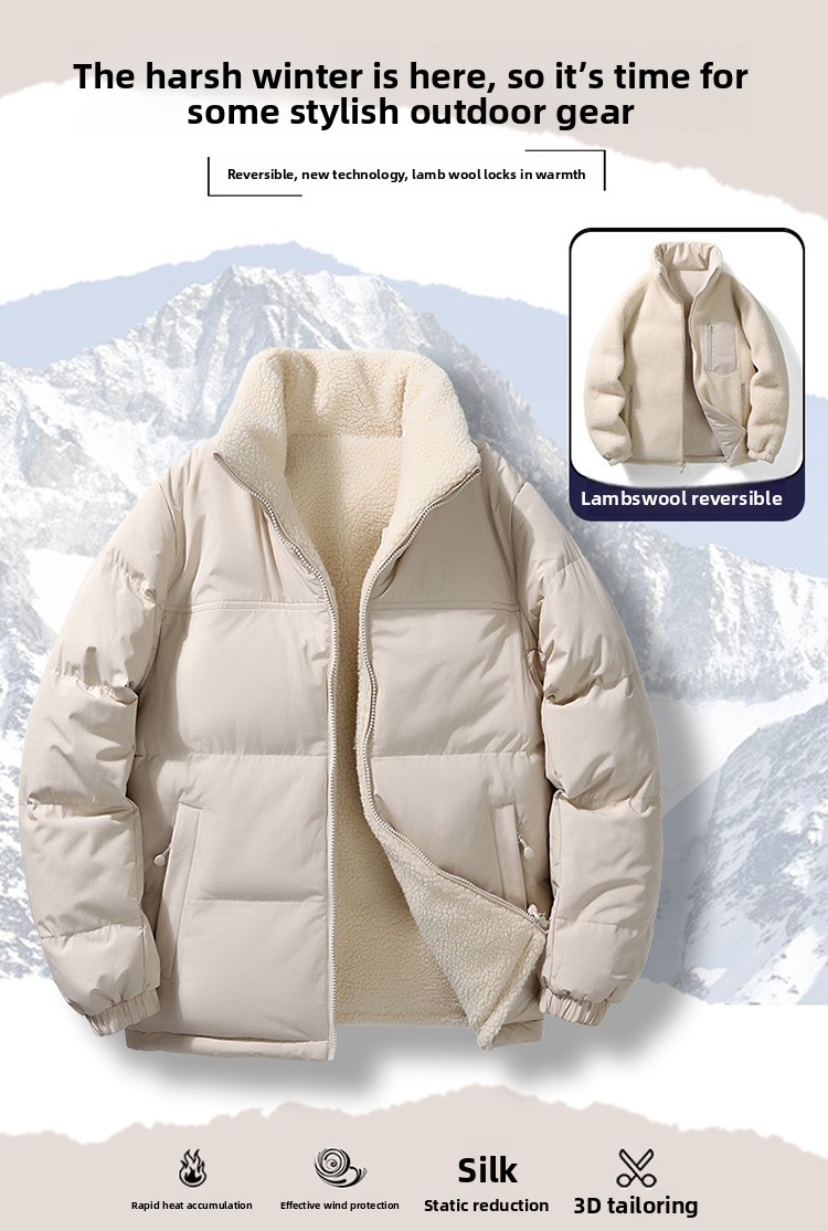 Reversible Stand Collar Winter Coat