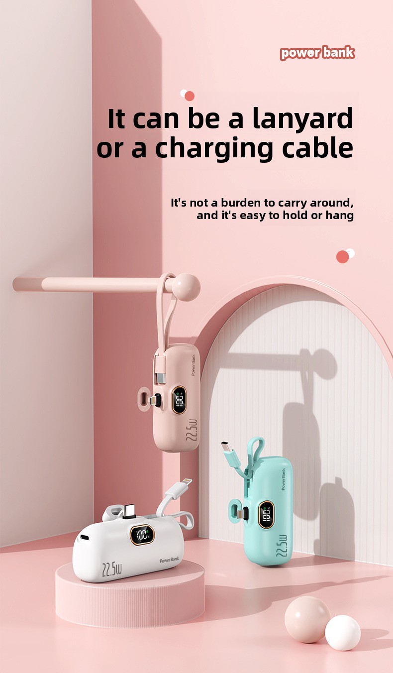 Portable Capsule Power Bank 5000mAh