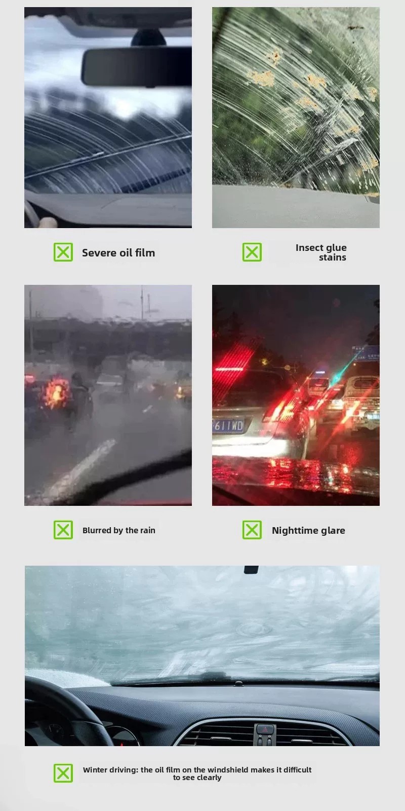 Car Windshield Oil Film Remover and Rain Repellent