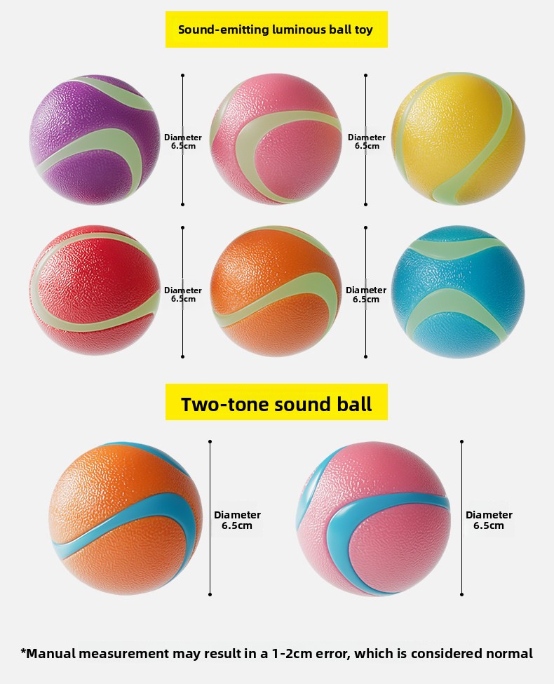 Dog Toy Luminous Sound Rubber Ball Interactive Tour Toy