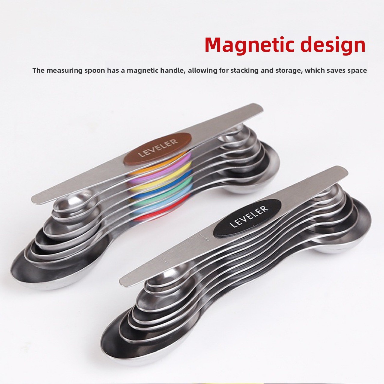 Double Head Measuring Spoon Set with Magnetic Attachment