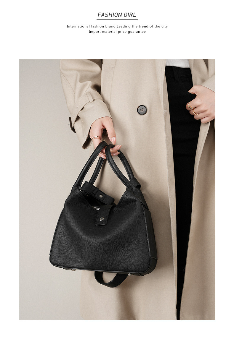 Genuine Leather Bucket Bag for Women