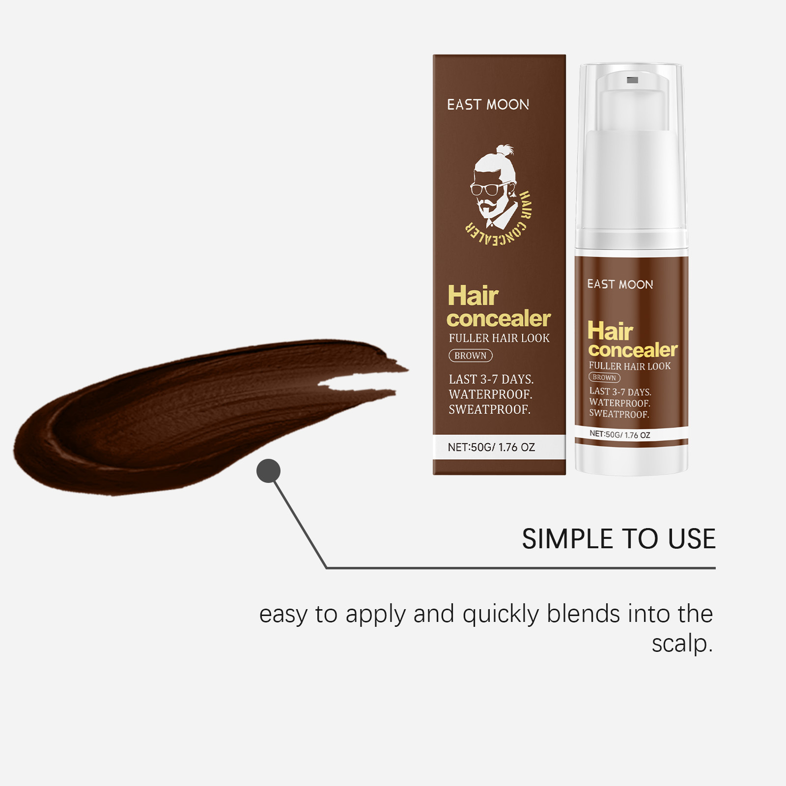 Brown scalp concealer hair seam fluffy high cranial top gentle nourishing Shine Hair Care