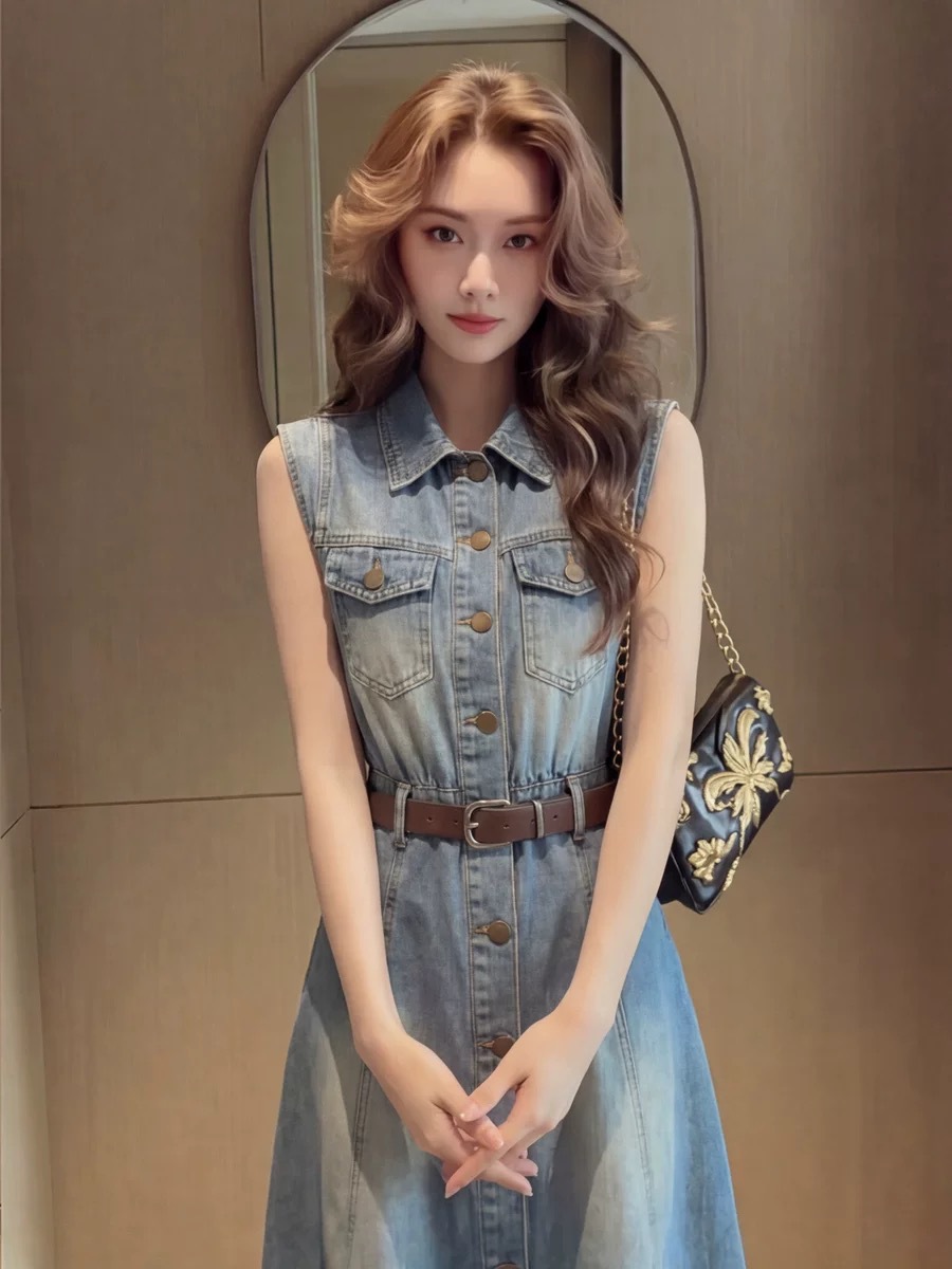 Sleeveless Denim Dress