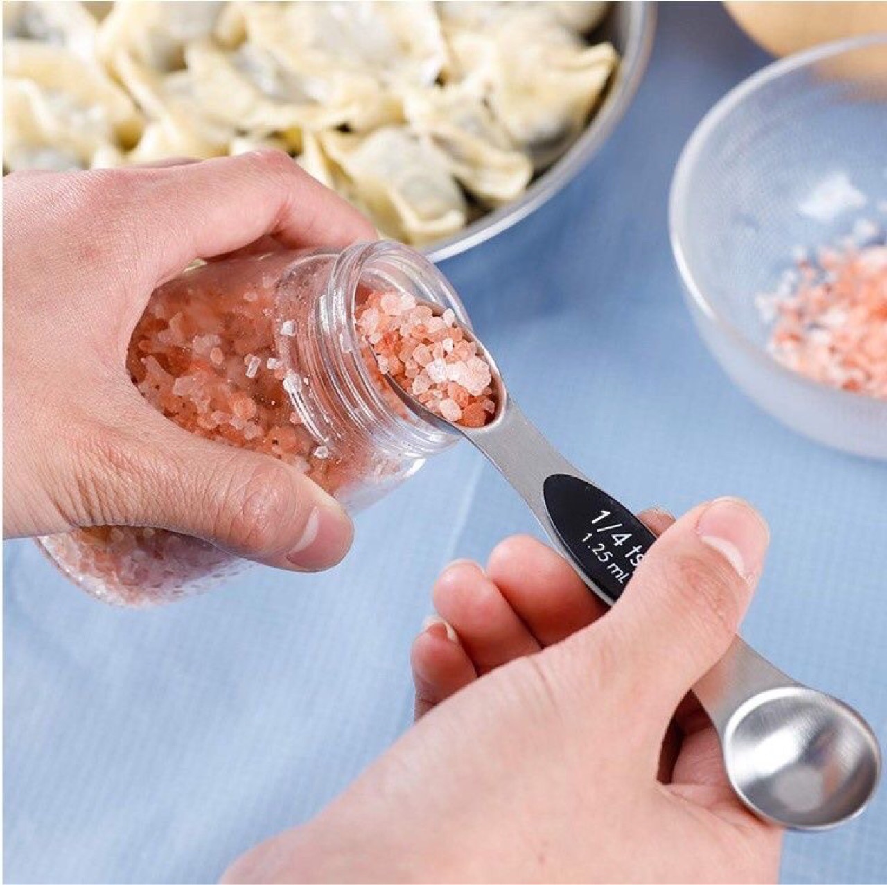 Double Head Measuring Spoon Set with Magnetic Attachment