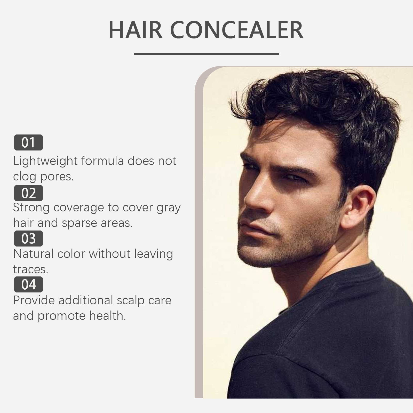 Brown scalp concealer hair seam fluffy high cranial top gentle nourishing Shine Hair Care