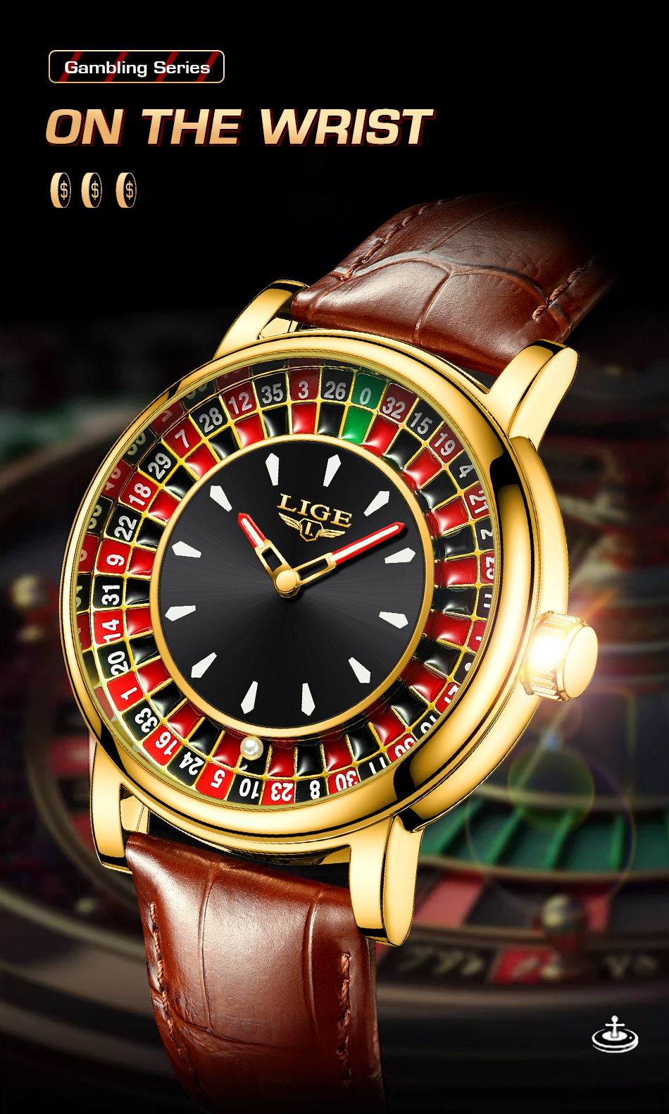 Lige Multi-Function Men's Wrist Watch