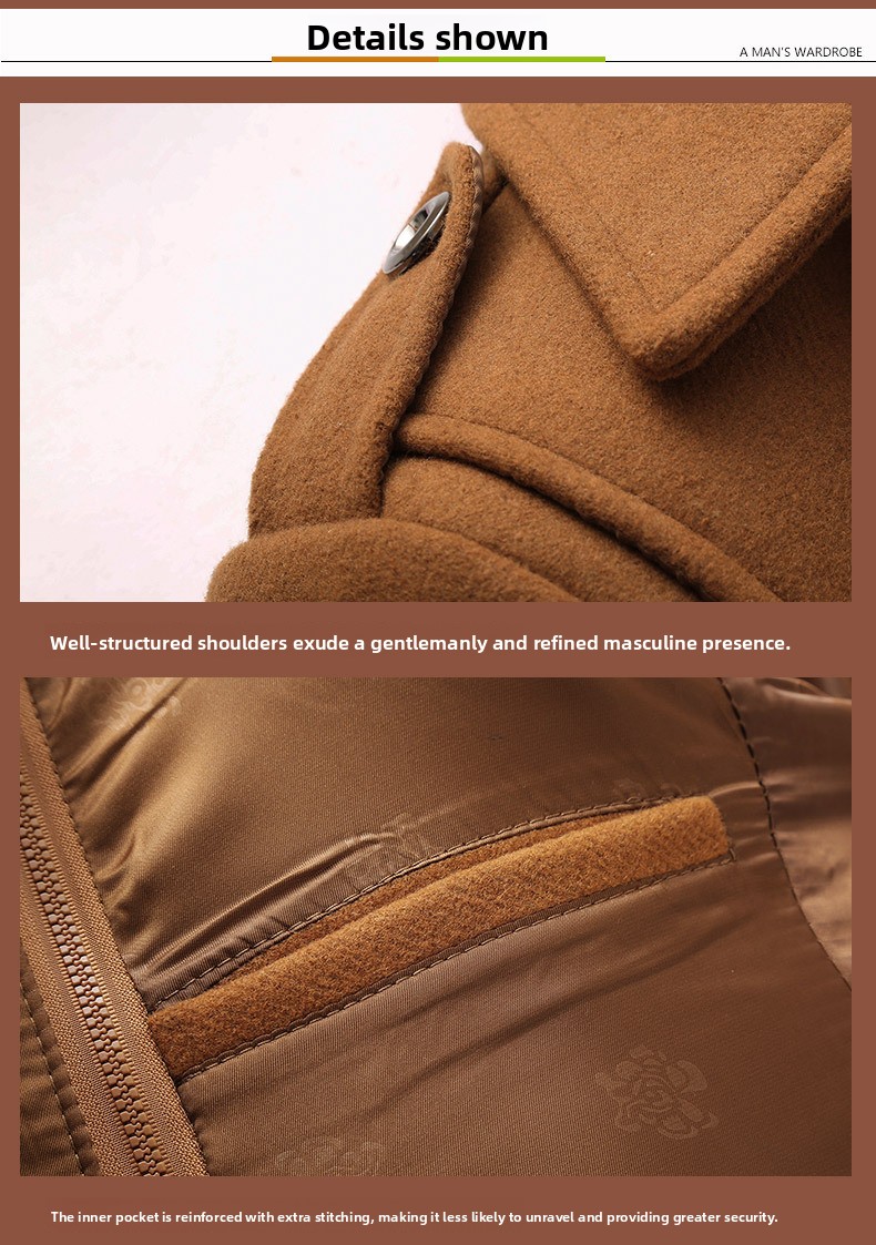 Men's business woolen coat