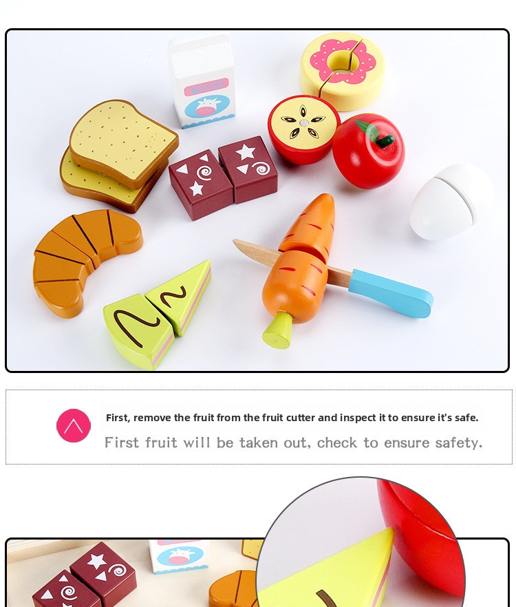 Wooden Magnetic Fruit & Vegetable Cutting Play Set – photo 12