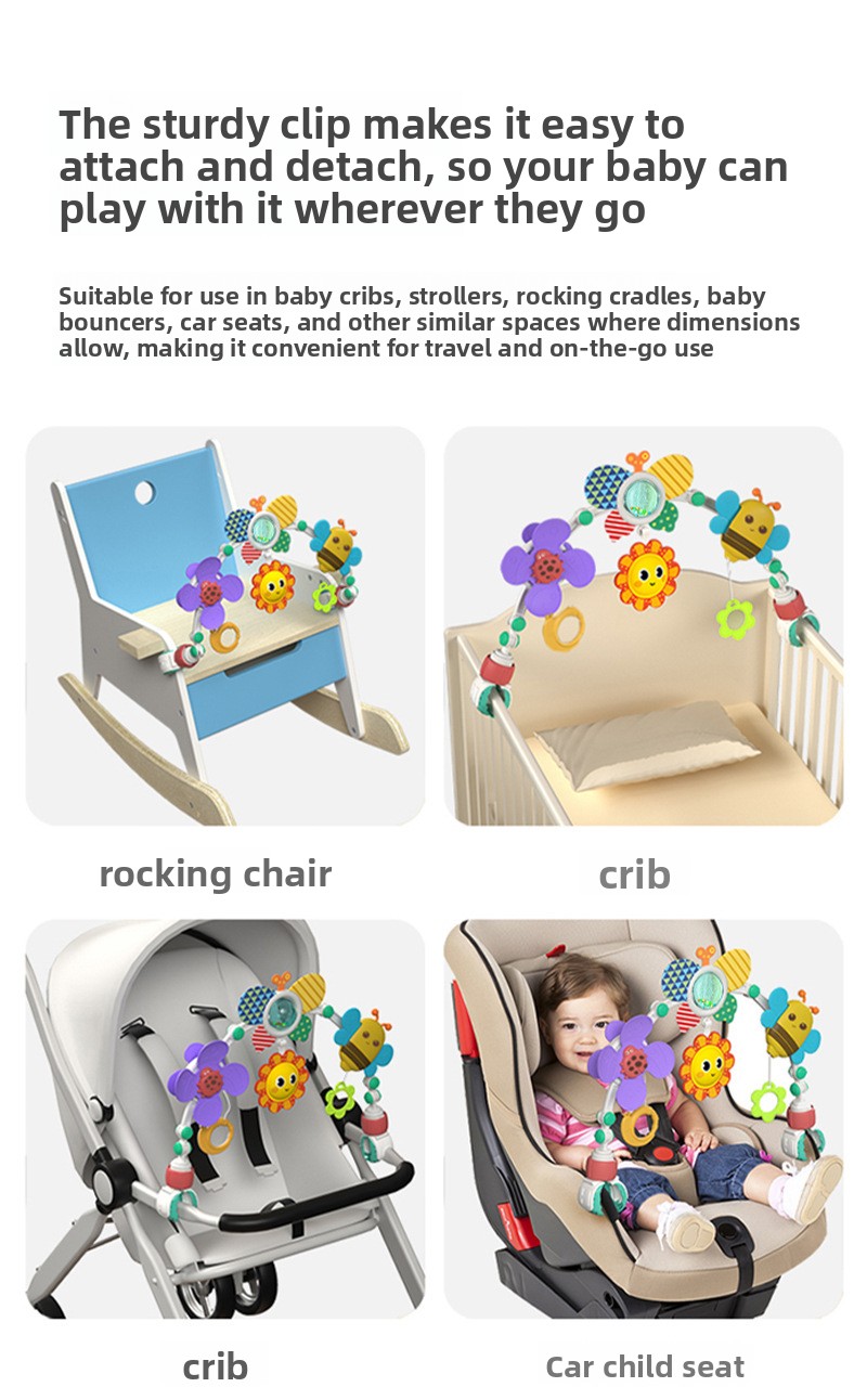 Baby Crib Rotating Rattle Toy – Bee & Ocean Themes – photo 2