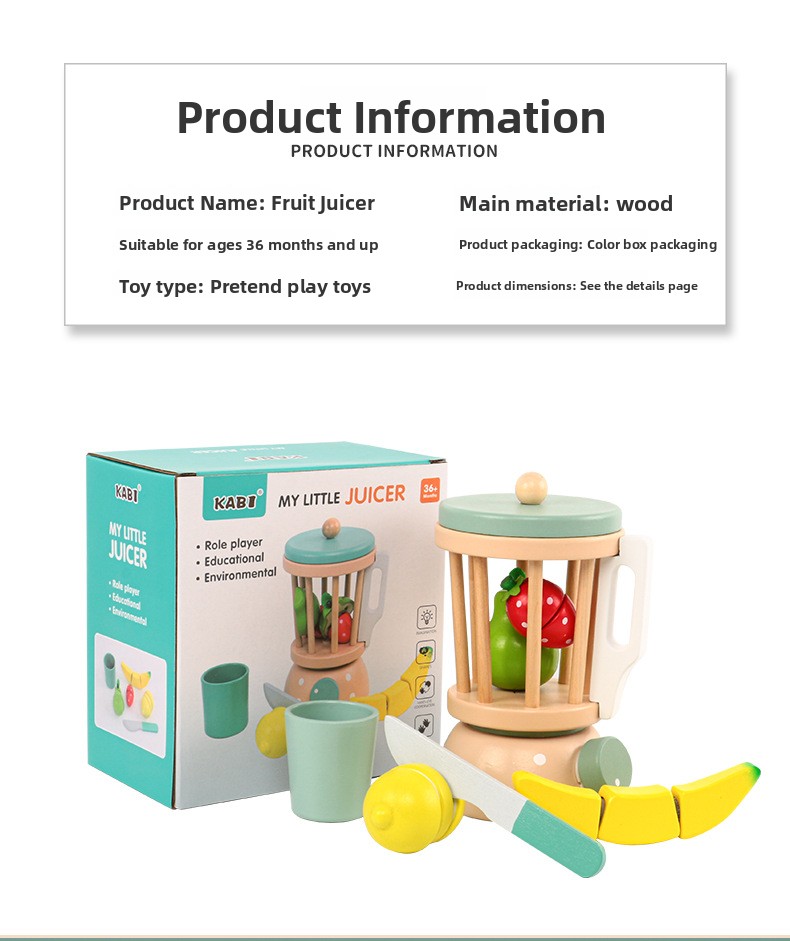 Wooden Pretend Kitchen Appliances – Blender & Juicer Options – supplier image 2