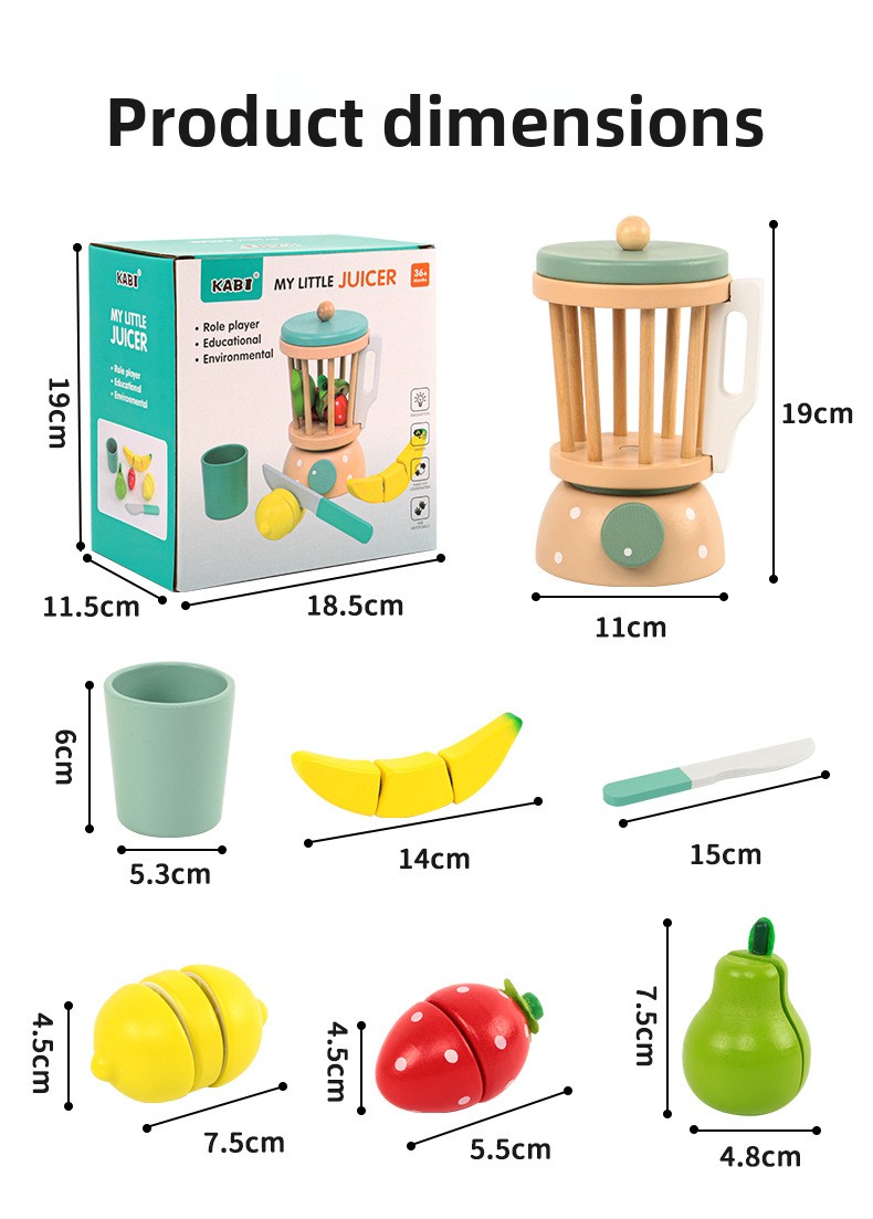 Wooden Pretend Kitchen Appliances – Blender & Juicer Options – supplier image 9