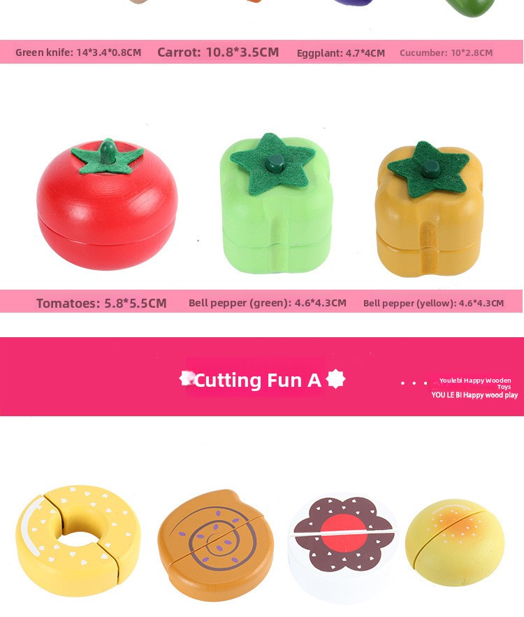 Wooden Magnetic Fruit & Vegetable Cutting Play Set – photo 21