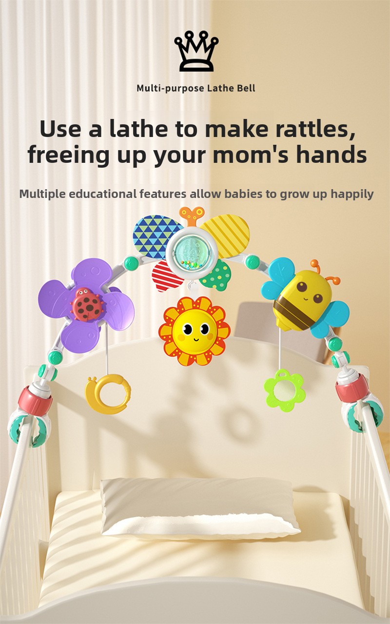 Baby Crib Rotating Rattle Toy – Bee & Ocean Themes – photo 1