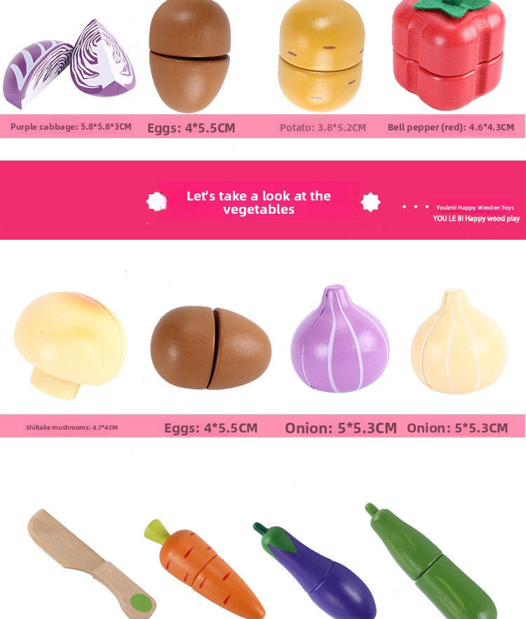 Wooden Magnetic Fruit & Vegetable Cutting Play Set – photo 20