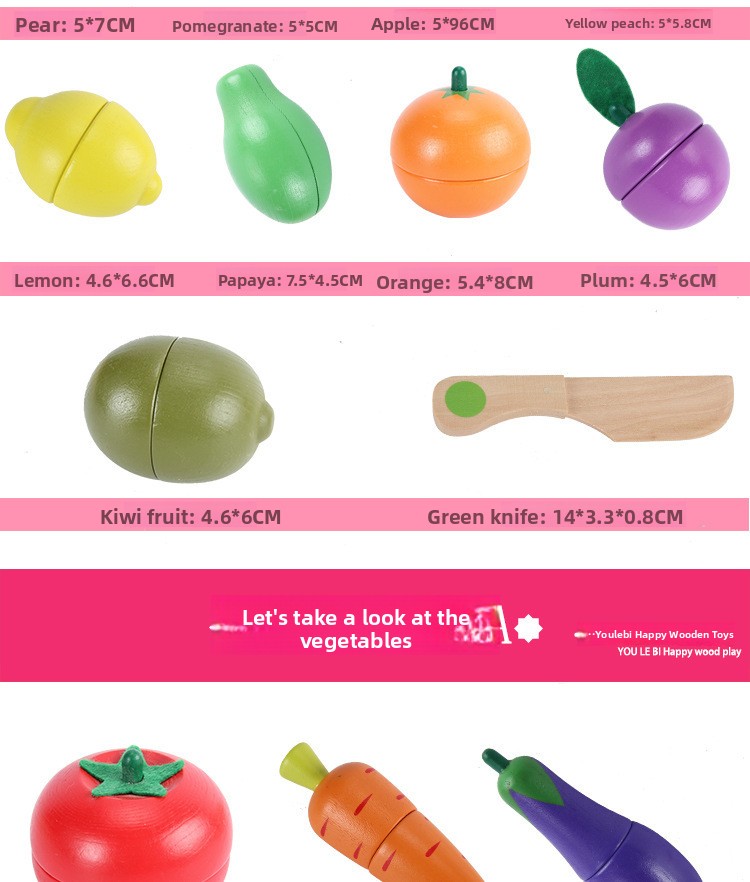 Wooden Magnetic Fruit & Vegetable Cutting Play Set – photo 18