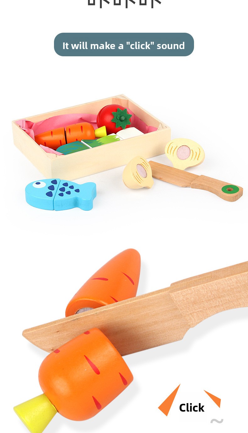 Wooden Magnetic Fruit & Vegetable Cutting Play Set – photo 5