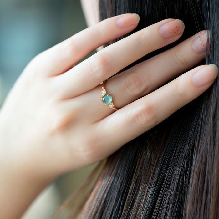 Adjustable Chalcedony Diamond Ring