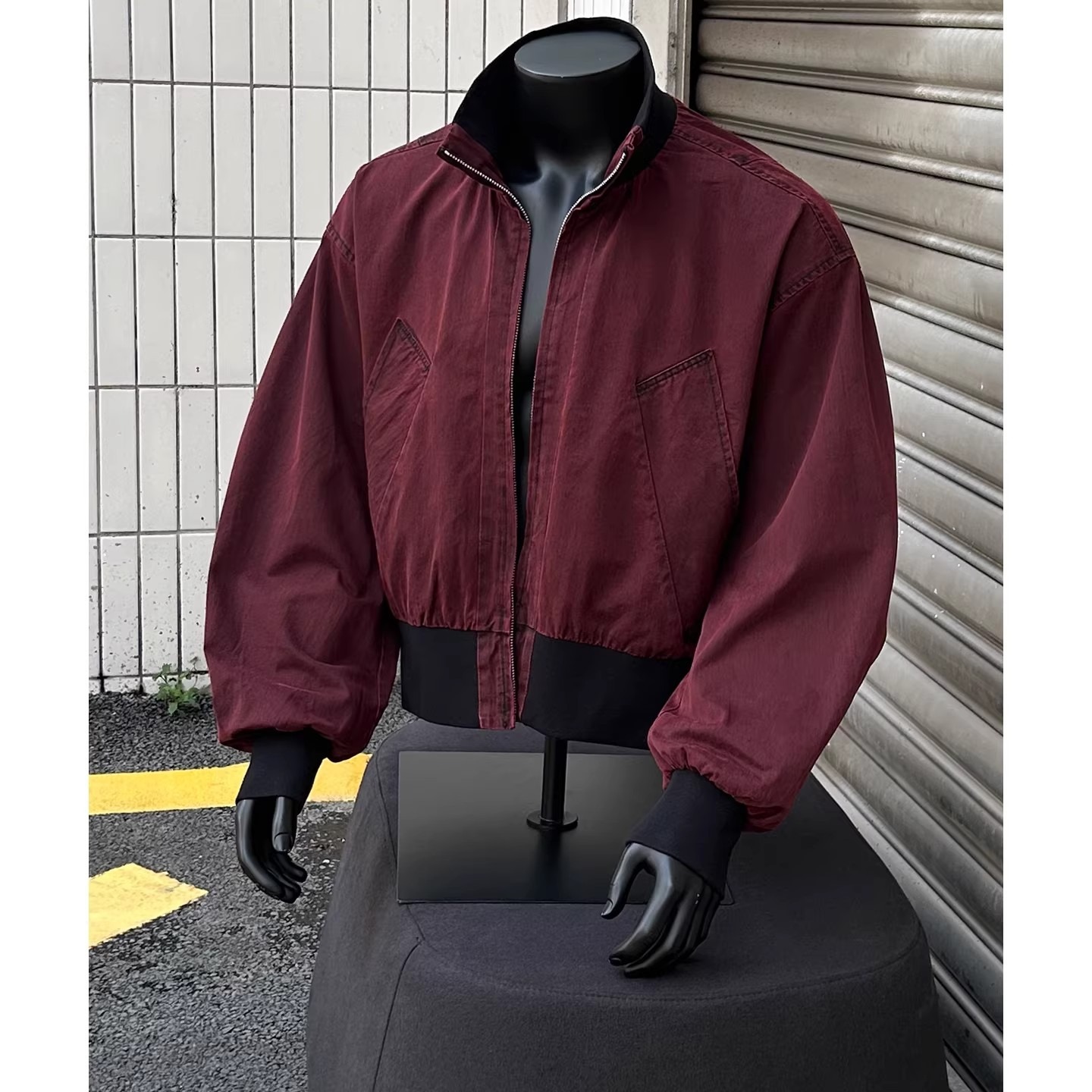 Men's vintage washed distressed pilot jacket