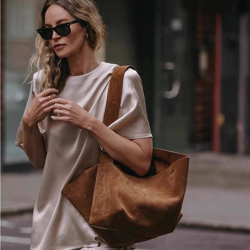 Retro Brown Corduroy Shoulder Bag