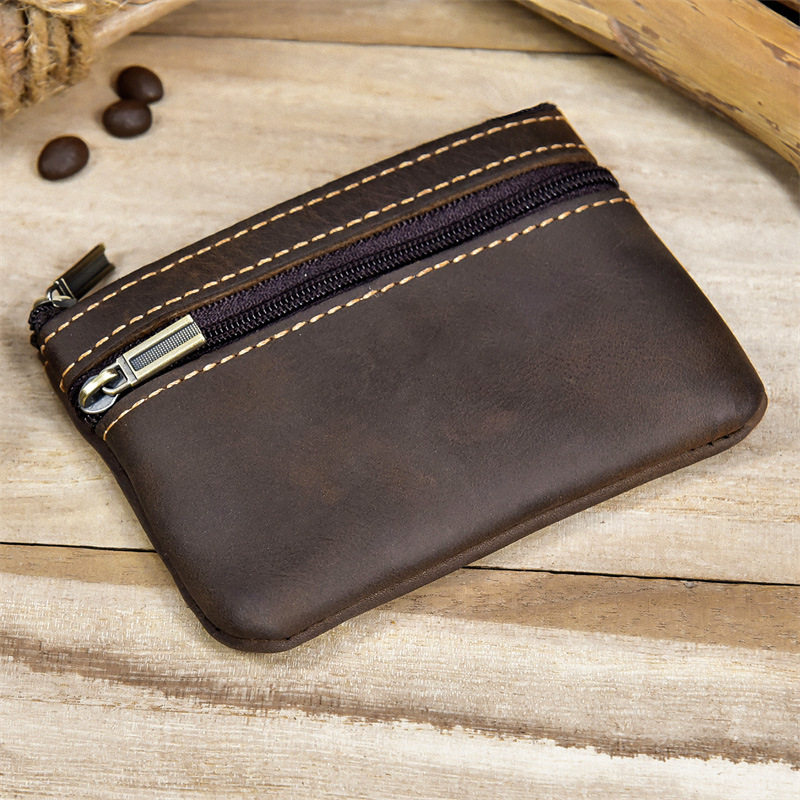 Vintage Genuine Leather Wallet with Keychain