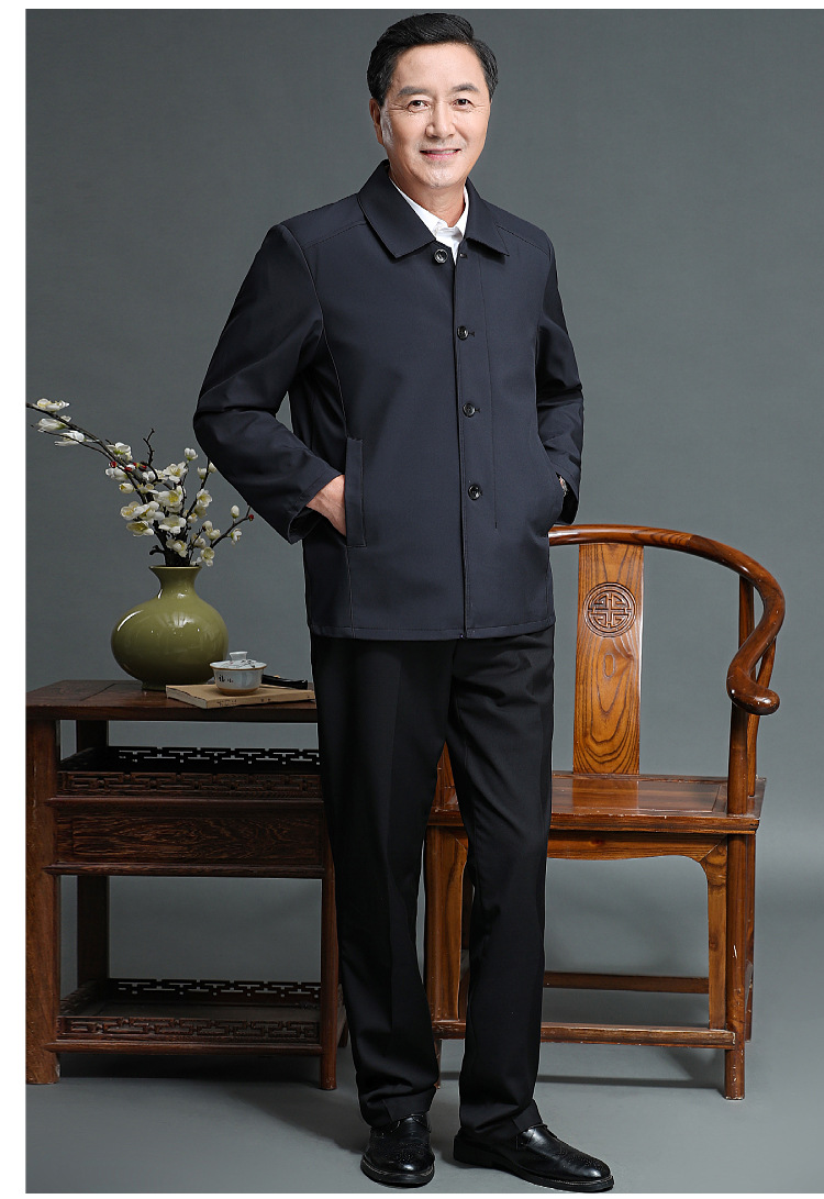 Mens Spring Autumn Jacket Cotton Blend Casual Outerwear