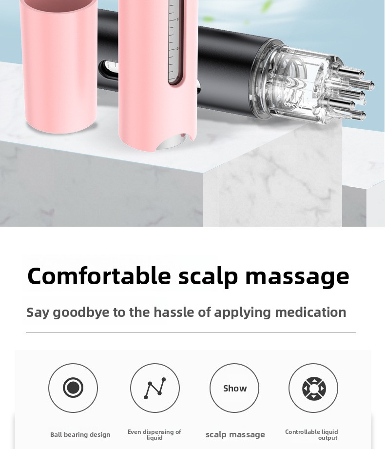 Silicone Scalp Liquid Applicator Comb with Massage Function