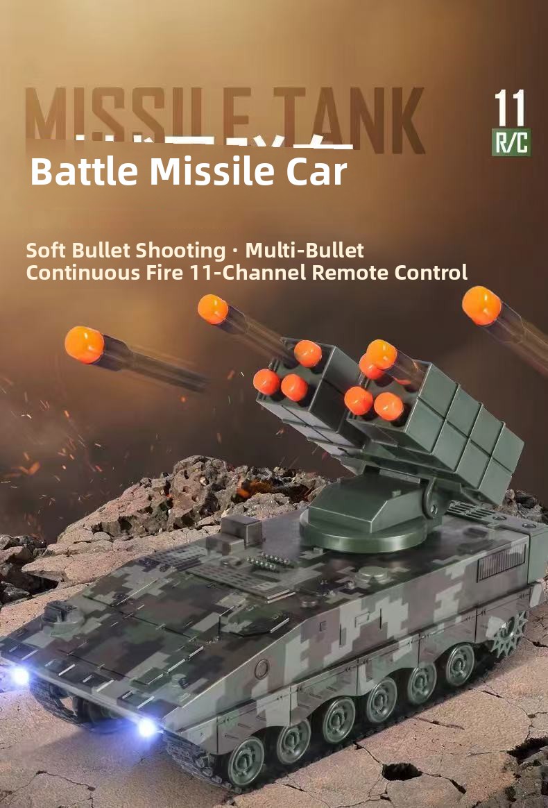Rechargeable Remote Control Toy Tank with Launch Function