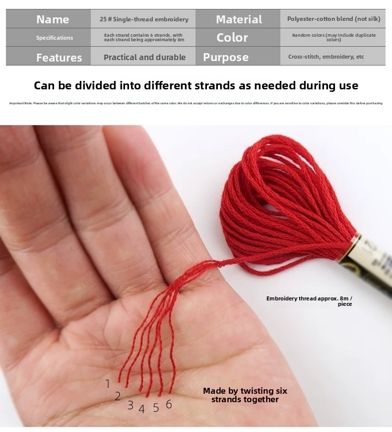 Cotton Embroidery Thread for DIY Craft