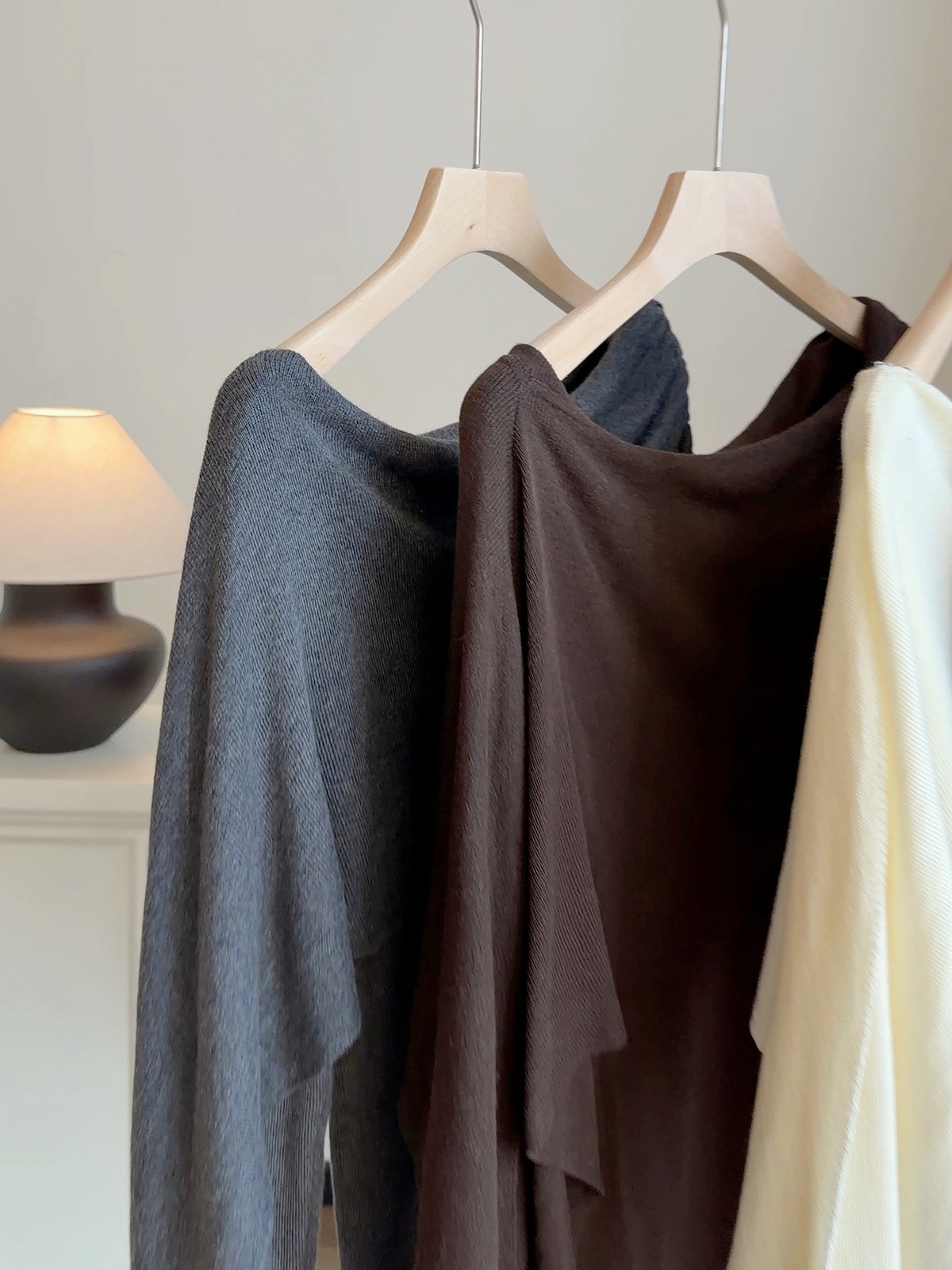 Women Knitted Cape Style Pullover Faux Two Piece Loose Top