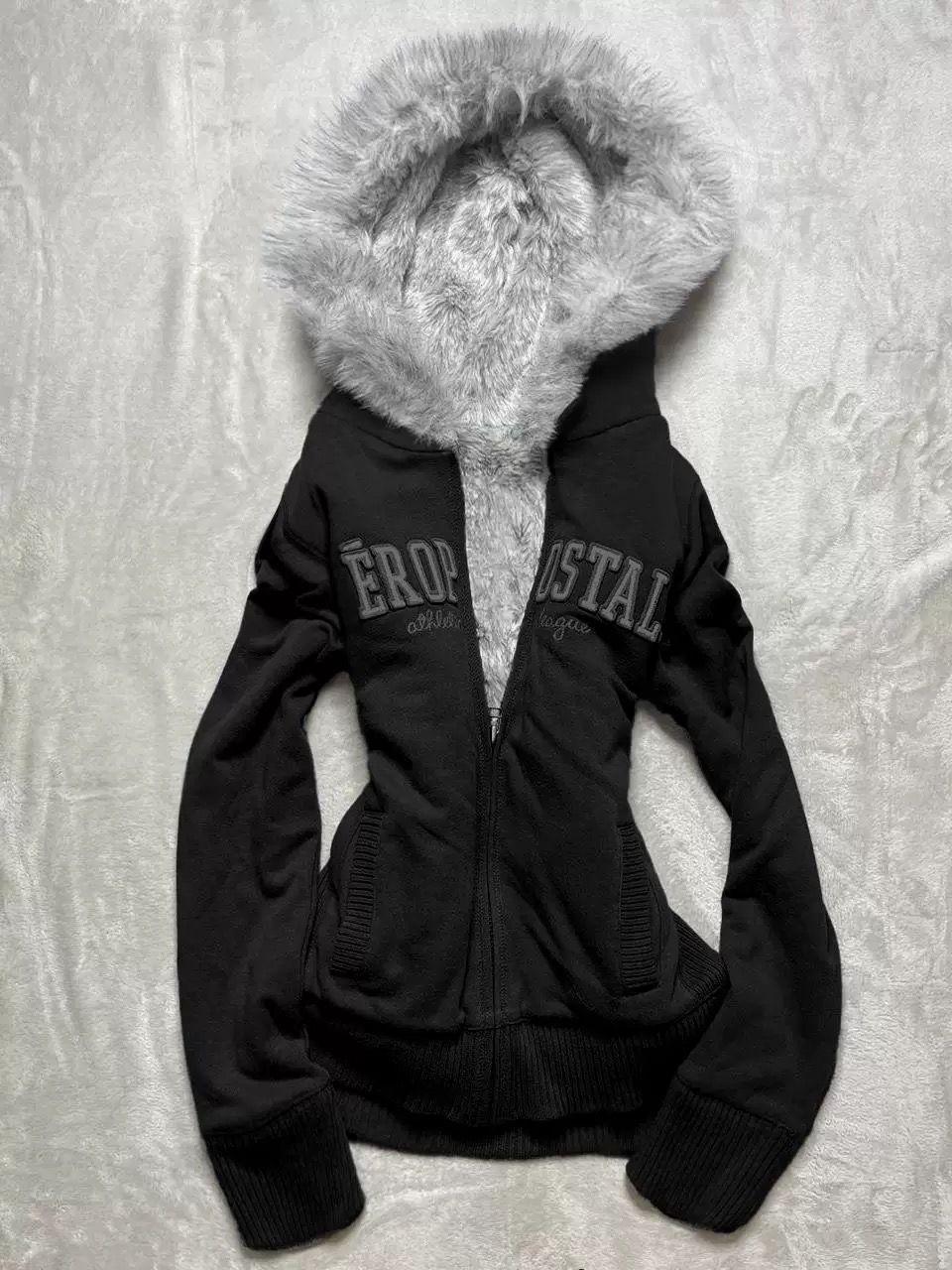 Fleece Lined Hooded Sweatshirt Coat