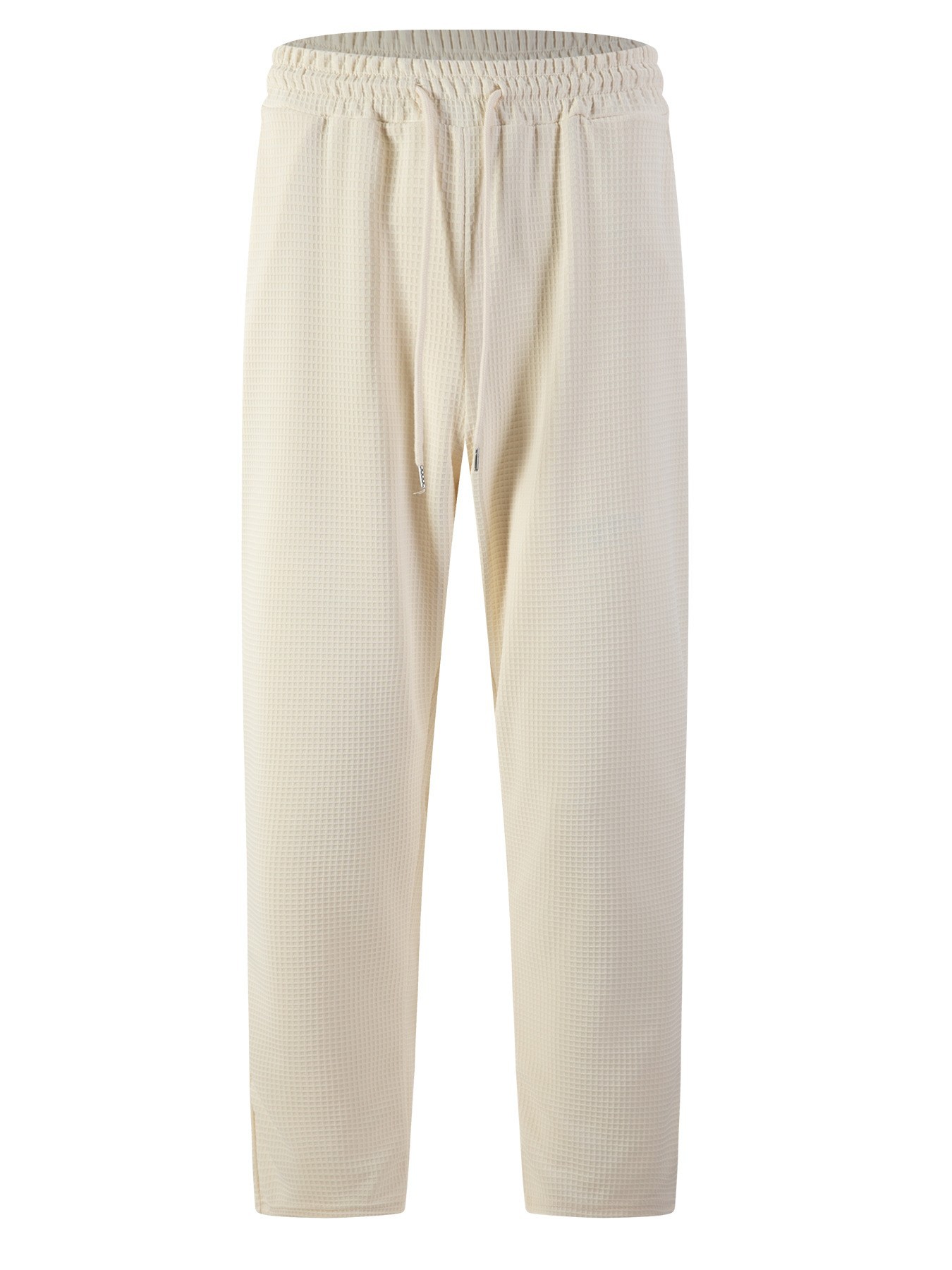 men's new large checkered drawstring casual pants, lightweight, breathable, comfortable straight-leg pocket trousers