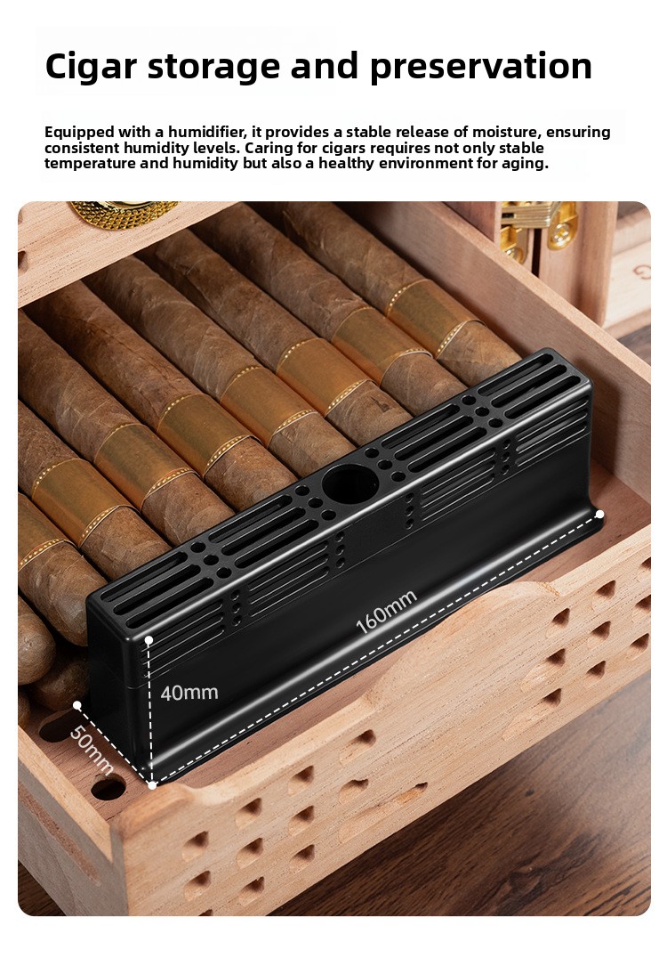 Four Layer Cedar Lined Cigar Box with Humidifier