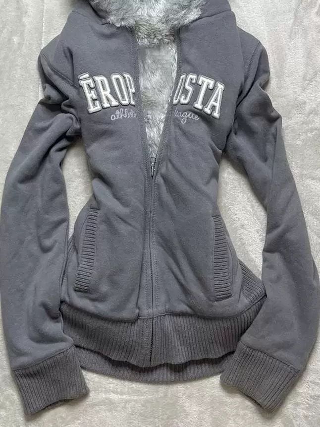 Fleece Lined Hooded Sweatshirt Coat