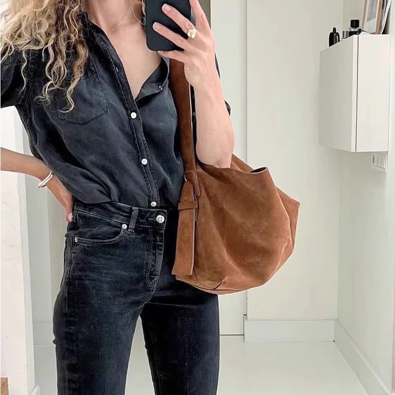 Retro Brown Corduroy Shoulder Bag