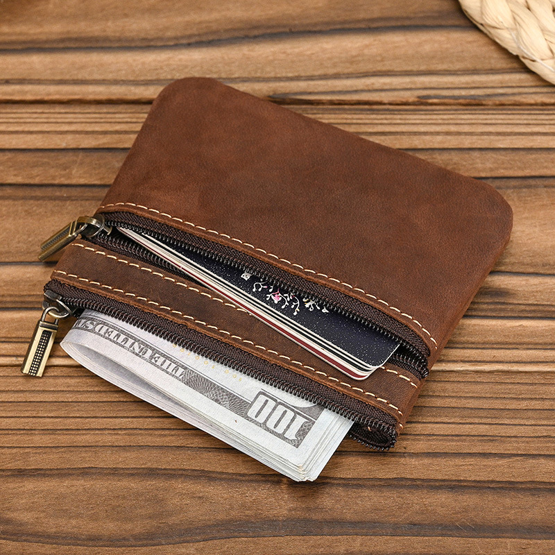 Vintage Genuine Leather Wallet with Keychain