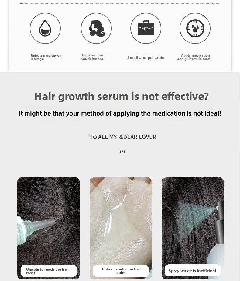 Silicone Scalp Liquid Applicator Comb with Massage Function