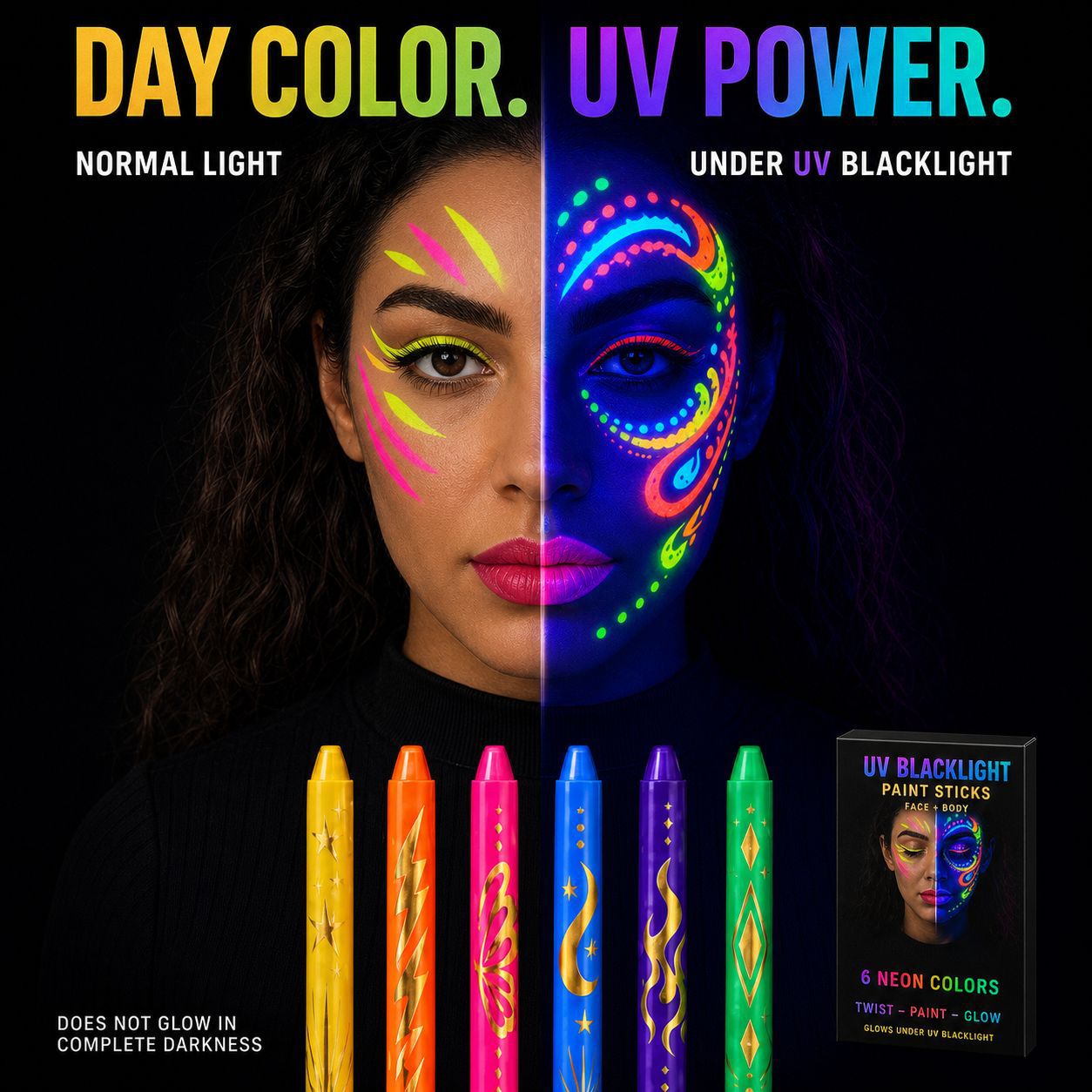 UV Fluorescent Face Paint Crayon