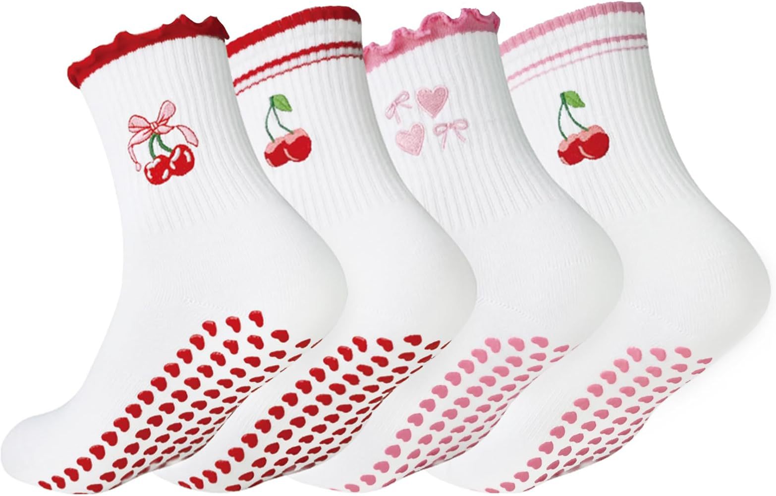 Womens Yoga Socks Anti-Slip Fitness Mid-Tube Socks