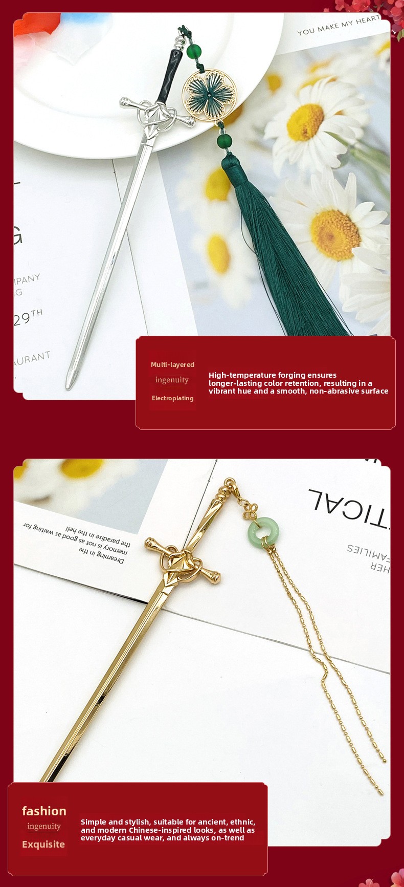 New Chinese-Style Ancient Sword Hairpin