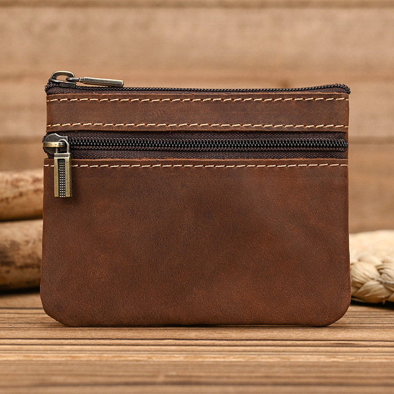 Vintage Genuine Leather Wallet with Keychain