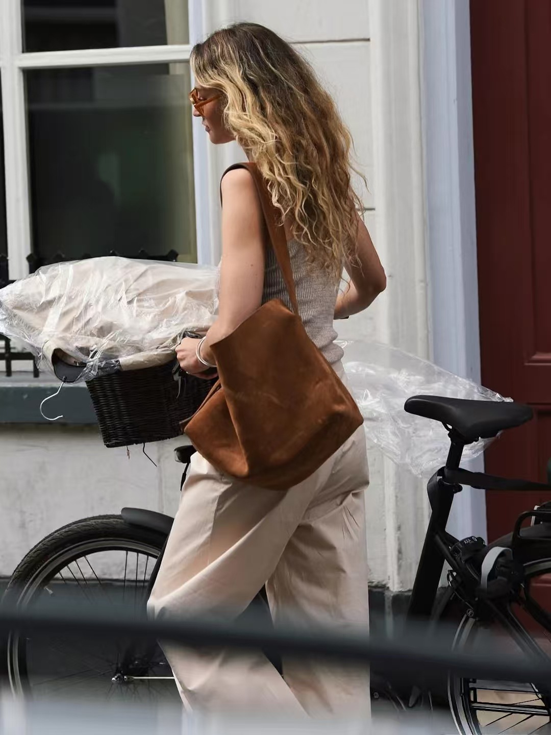 Retro Brown Corduroy Shoulder Bag