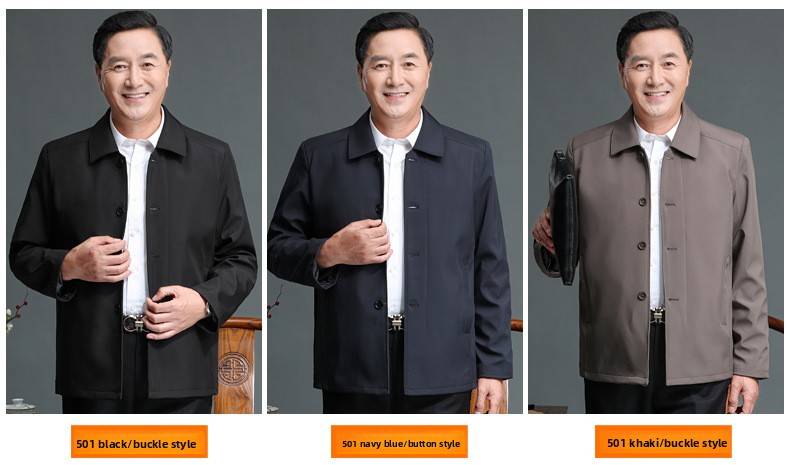 Mens Spring Autumn Jacket Cotton Blend Casual Outerwear