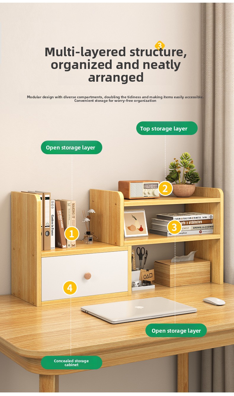 Multilayer Desktop Organizer with Drawers
