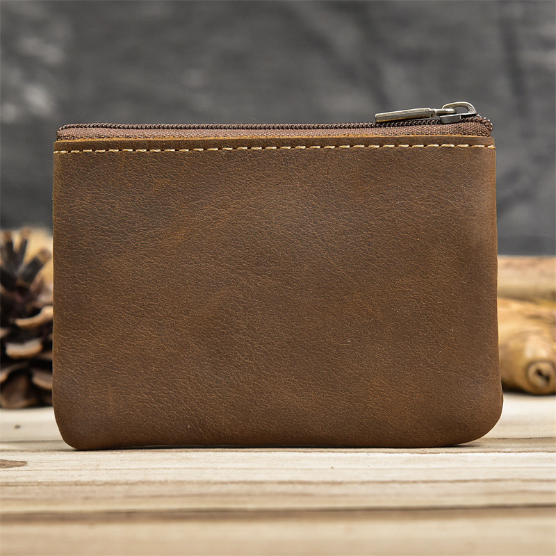 Vintage Genuine Leather Wallet with Keychain