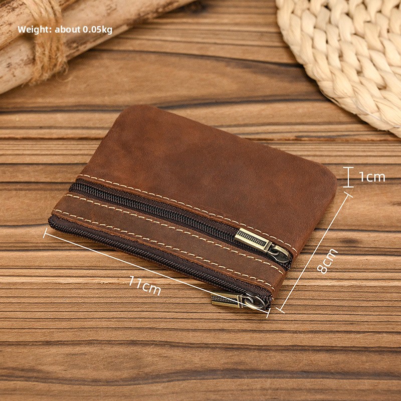 Vintage Genuine Leather Wallet with Keychain
