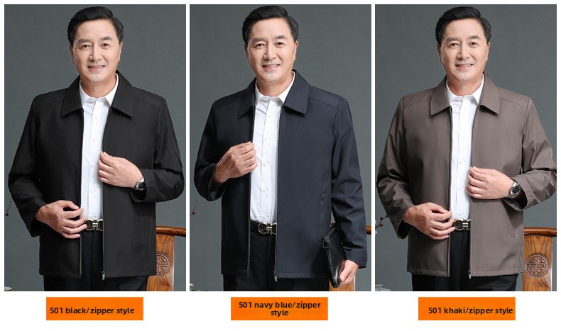 Mens Spring Autumn Jacket Cotton Blend Casual Outerwear